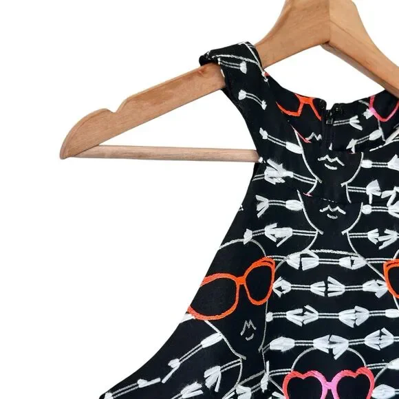 Anthropologie Hutch Sunglasses print artsy Shift halter art to wear Dress S - Picture 10 of 11